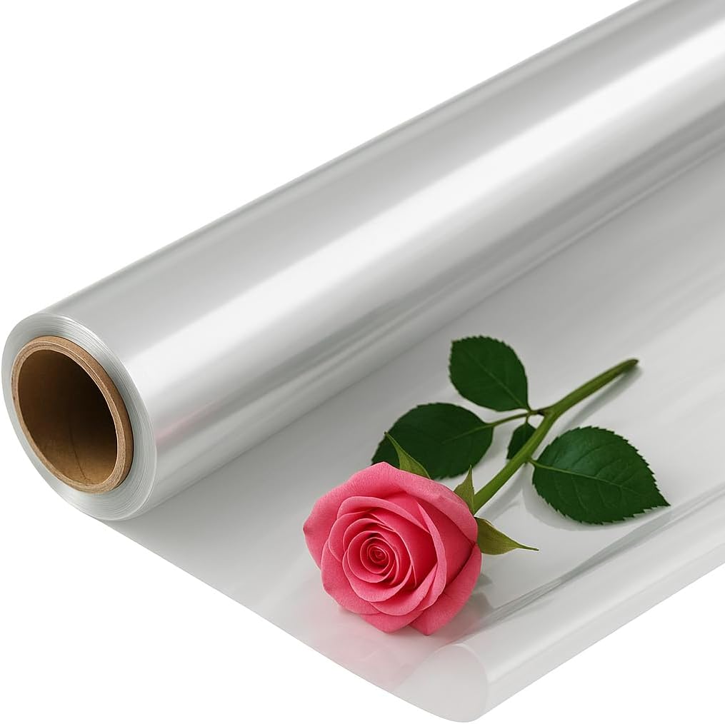 Clear Cellophane Wrap Roll Transparent Wrapping Paper 40cm x 30m Florist Packing Rolls 2.5 Mil Thickness for Gifts Flowers Bouquet Hamper Basket Christmas Birthday Valentines Day Craft
