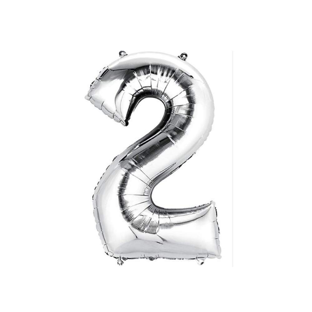 The Party Popper Number 1 Balloons, 40 inch Length, Silver