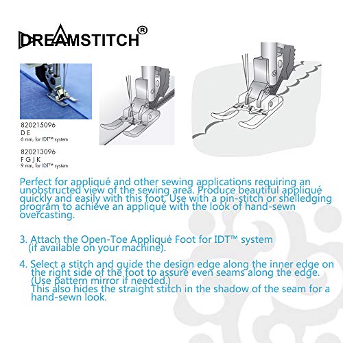 DREAMSTITCH pie prensatelas abierto para máquina de coser miniatura 3