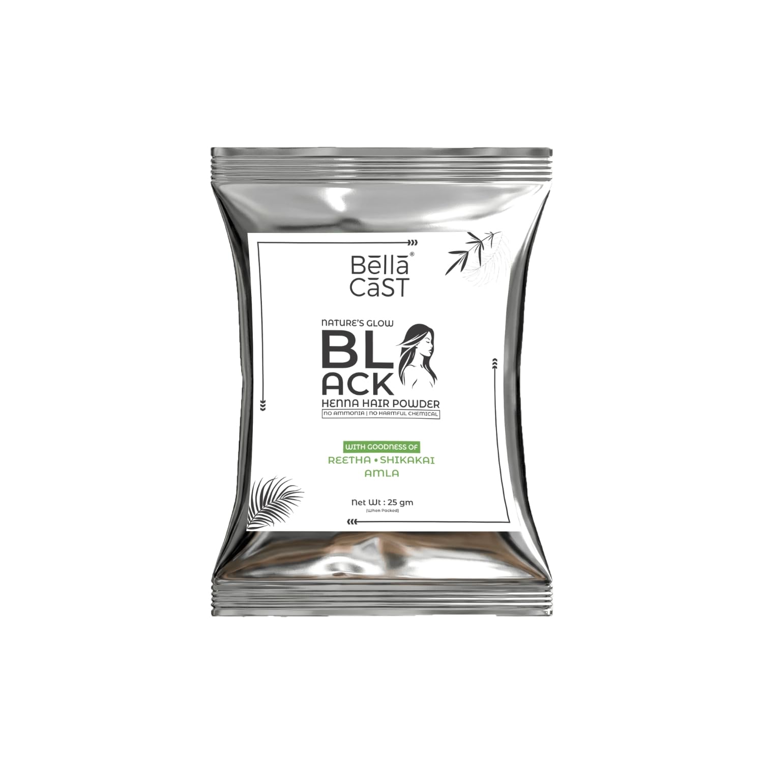 Natural Black Henna Powder for Hair Color | Herbal Hair Powder with Amla, Shikakai, Reetha, Methi & Brahmi | Natural Black Shade | For Men & Women | 25 g Each (Pack of 2)-image-32