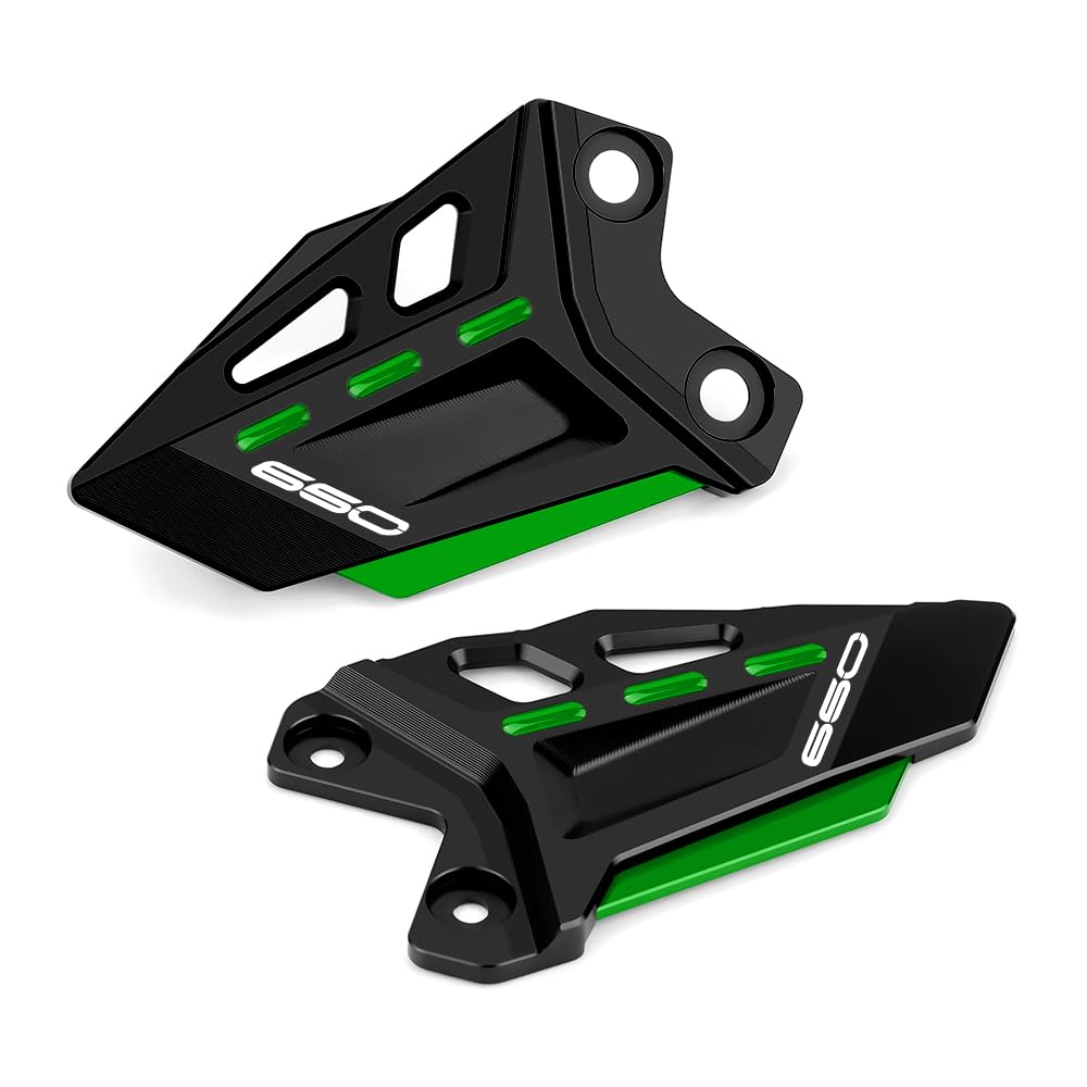 Modeer Motorrad Fussrastenschutz für Z650 / Z650RS 2017-2022 2023 2024 2025 a Paar Fußraste Pedal Protektor Fußraste Fersenplatten Schutz z650 z 650 rs Zubehör (schwarz/grün)