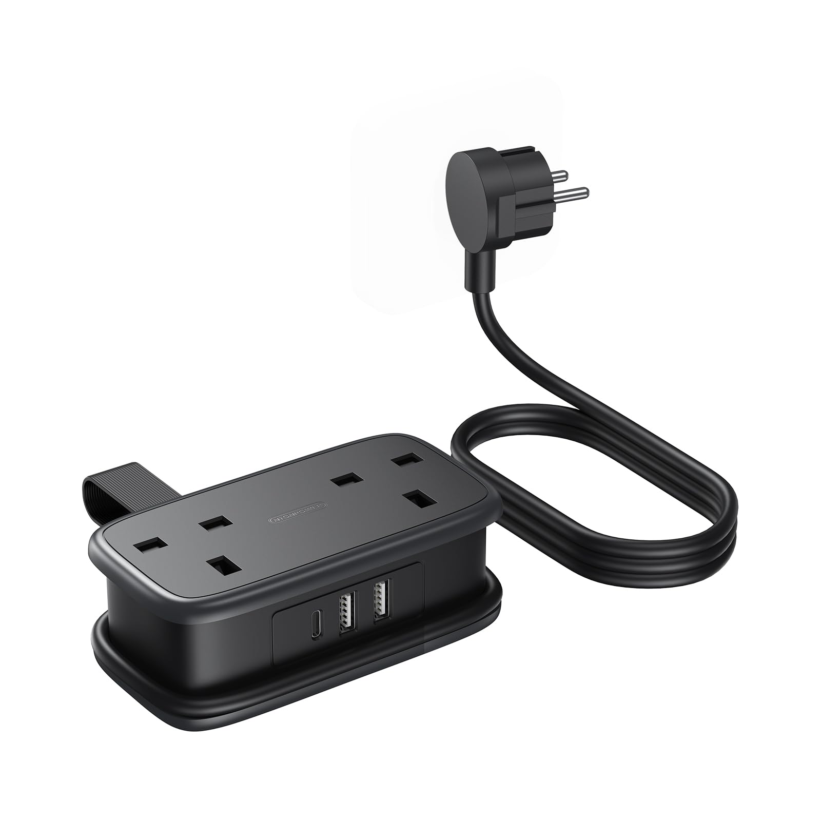 NTONPOWER Travel Extension Lead, Cruise Essentials Extension Lead with USB Slots, 1.2M Extension Cord with 2 Way Outlets 3 USB（1 Type C) for Cruise Travel Essential Hotel Home Office Camping — view 8