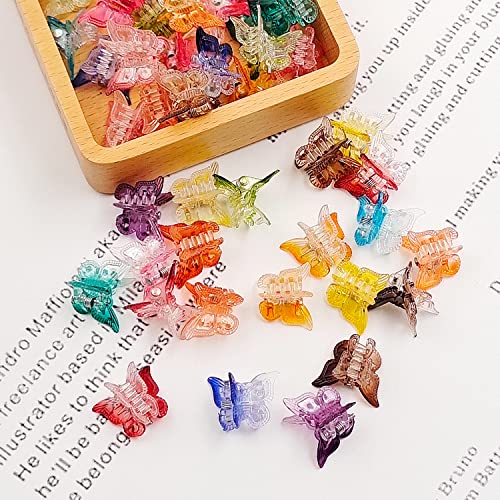 50 Packs Assorted Color Butterfly Hair Clips, Beautiful Mini Butterfly Hair Clips Hair Accessories For Women And Girls (Gradient Colors) #TOP3