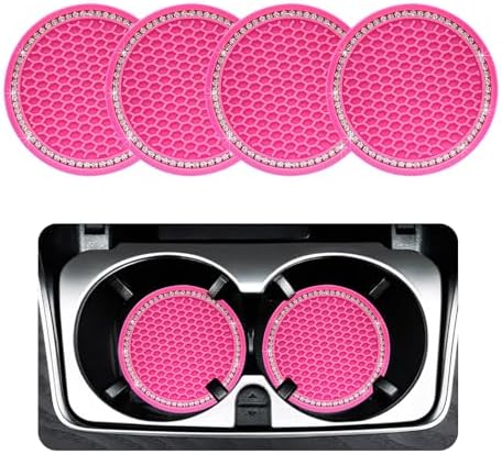 Sylvil 4 PCS Bling Car Cup Coaster, 2.75 Inch Anti-Slip Cup Holder Insert Coasters, Universal