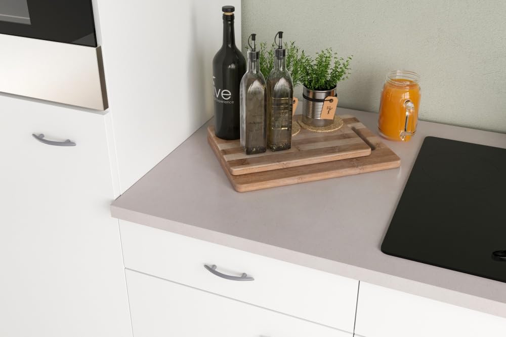 Witus Küchenunterschrank 50 cm in Weiß – mit Arbeitsplatte Schublade und Tür