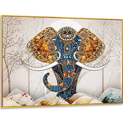 Broderie diamant éléphant 90x60 cm grand format diamond painting 5D DIY