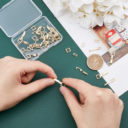 SUPERFINDINGS 20 Sets 2 Styles Brass Fold Over Clasps Necklace Bracelet Extenders Foldover Extension Long-Lasting Plated Jewelry Clasps for Jewelry Making Necklaces Bracelets DIY Crafts - Image 2