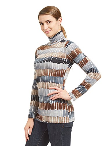 Image of Lock and Love Women's Turtleneck Top Lightweight Long Sleeve Slim Fit Pullover, Soft Rayon Stretch Layering Basic, S-3XL