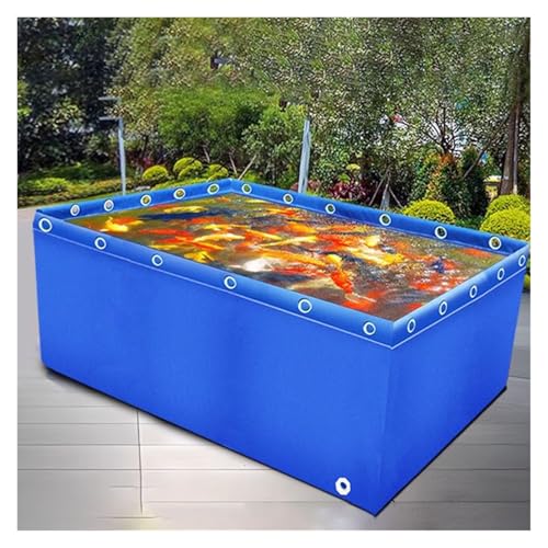 Depósito de agua de acuicultura duradero con válvula de drenaje, portátil, plegable, almacenamiento de agua subterránea resistente, ideal para piscicultura y vida acuática.