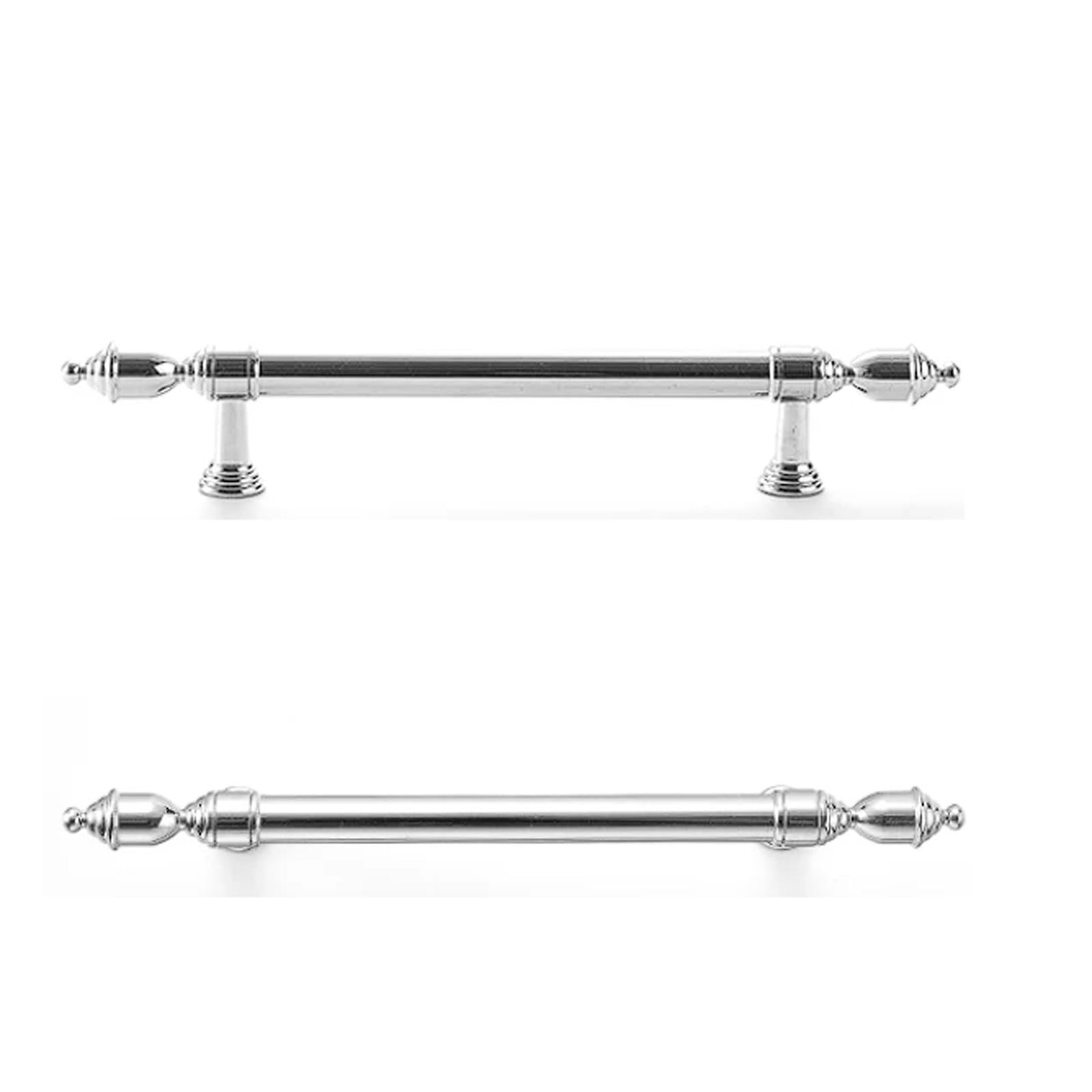 CHENHOJU Silver Chrome-Plated Brass Cabinet Pulls Double Hole Fixing Ideal for Kitchen Cabinets, Wardrobes, Dressers Cabinet Pulls(235mm)