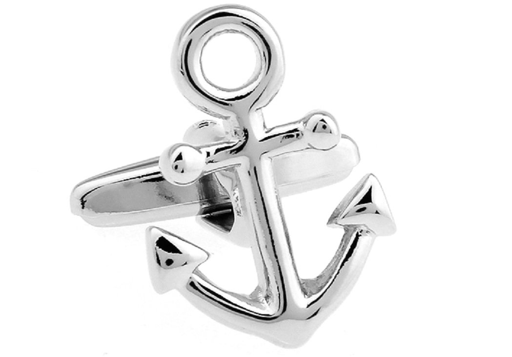 MRCUFF Anchor Pair Cufflinks in a Presentation Gift Box & Polishing Cloth