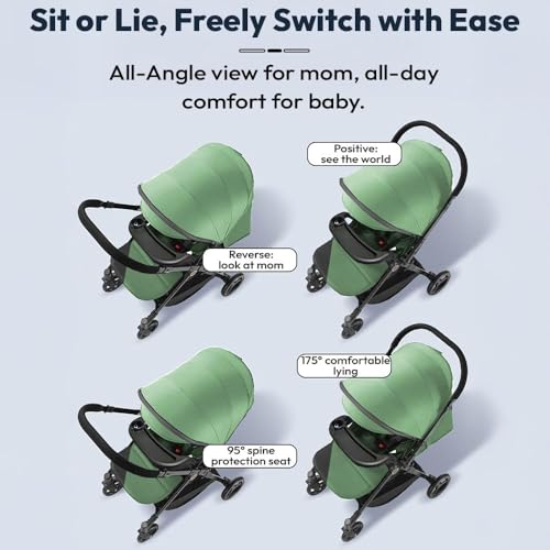Image of StarAndDaisy Stroller for Baby Boy Girl 0 to 5 Years /Foldable Baby Stroller Light Weight with Multi-Level Seat Recline, 5 Point Safety Belt, & Canopy Pram for Kid (Grey)