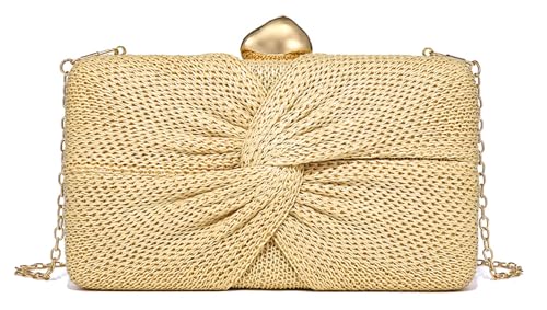 Bolso Clutch para Mujer Oro Brillante Formal miniatura 1
