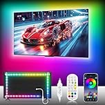 YALGCN LED Strip Light 5m, Led Lights for TV Led Backlight for 55-85 inch Monitor Behind Lighting, USB Powered ICRGB Lights with Remote, Music Sync Bluetooth APP Control for Bedroom