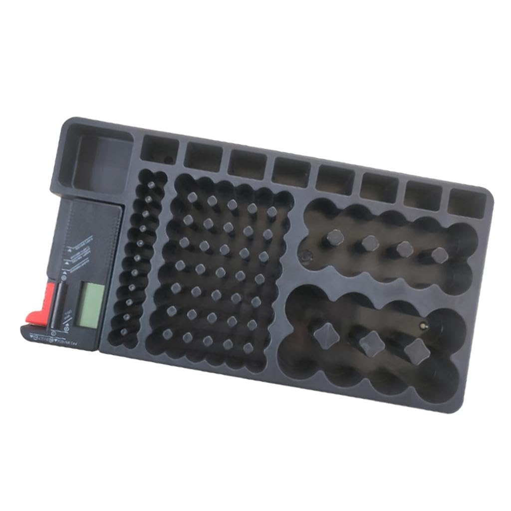 TRENDIVIBE Battery Organizer and Tester Removable 110Pieces for AAA/AA/9V/C/D Batteries-image-25