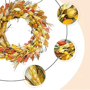 24inchfallwreathwithberrieswheatearsandharvestwheatforhomewalldecor Urban Country Home Decor 24 inch fall wreath with berries wheat ears and harvest wheat for home wall decor urban country home decor