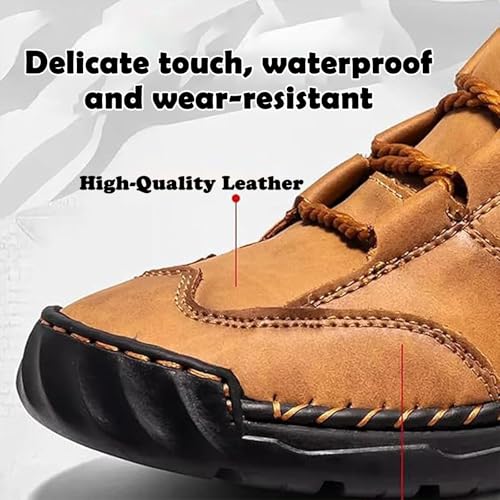 Hillde Mens Work Shoes, Hillde Mens Slip On Shoes, Men's Casual Leather Handmade Non-Slip Arch Support Loafers3