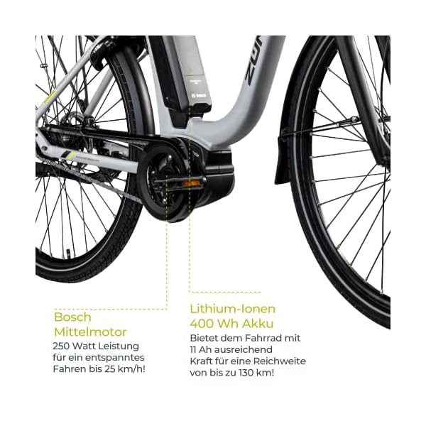 ZÜNDAPP X300 E Bike 28 Zoll Damen 155-180 cm Elektrofahrrad mit Bosch Fahrrad Mittelmotor und 7 Gang Shimano Nabenschaltung Rücktritt eBike tiefer Einstieg Nexus – Bild 8