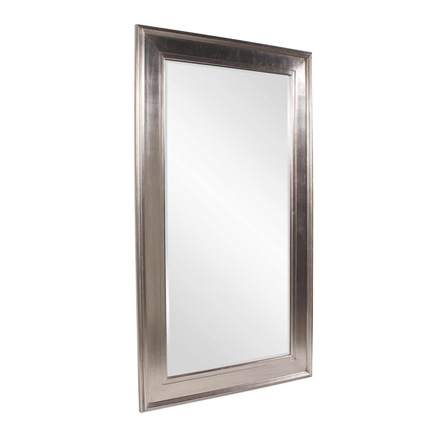 Howard Elliott Christian Rectangle Mirror Full Length, Silver Leaf, Oversized Traditional Floor Mirror with Wood Frame, Standing or Leaning Against Wall, for Home, Living Room, Bedroom or Any Room