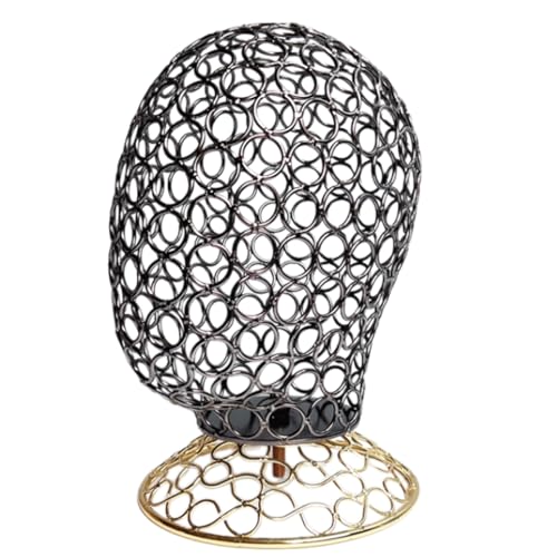 omiinitio Maniquí decorativo para pelucas, herramienta de exhibición de joyas, estructura de hierro para mejorar las decoraciones del hogar y exhibiciones minoristas, soporte de peluca de metal, talla