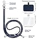 Aulese 2 Stück Handykette Universal, Unisex Einstellbares Handyband zum Umhängen, Handyschnur Schlüsselband mit 4 Pad Kompatibel mit Alle Smartphone, Handyhülle Kette Lanyard (Schwarz + Dunkelblau)