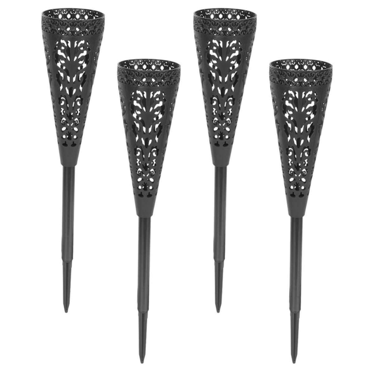 Jarrones de cementerio cónicos SOLUSTRE con espiga y diseño hueco drenable pack de 4