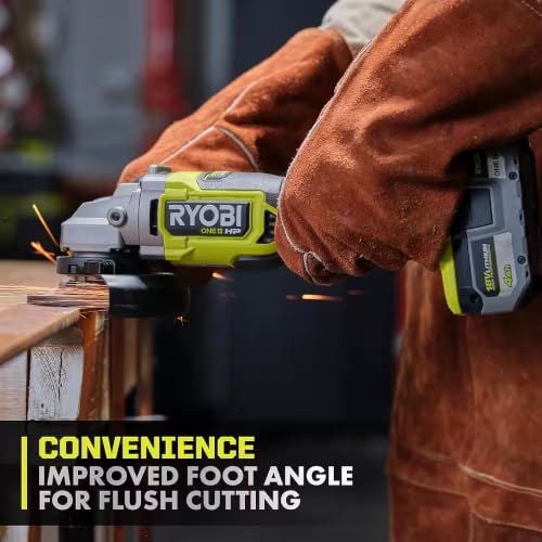 RYOBI 18V ONE+ HP Brushless 4-1/2 in. Angle Grinder, Corded Performance, 210 Cuts per Charge - image 6