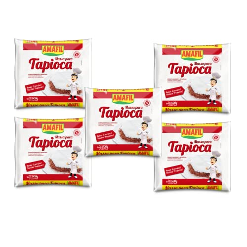 Tapioca Flour Hydrated Gluten Free 17.6 oz ( Pack of 5 ) Massa Para Tapioca - Amafil, 1 Count (Pack of 5)