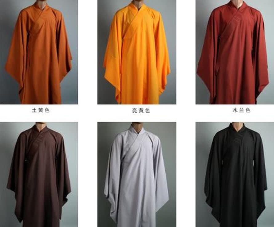 Monk Kung Fu Suits Buddhist Zen Lay Robe Meditation Clothing Uniforms Buddha Gown (Color : Gray, Size : Large)4