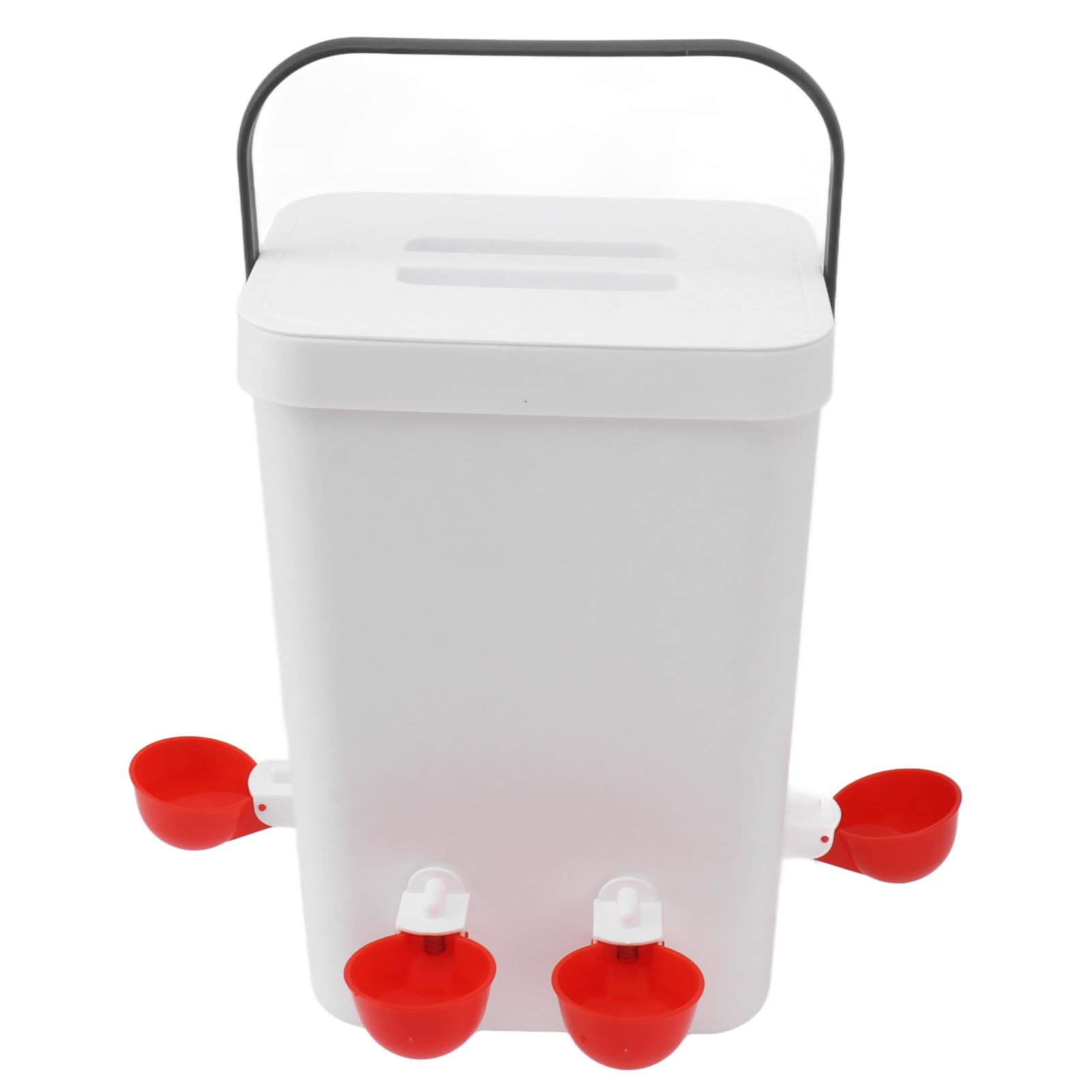 Omabeta Robusto Bebedero Automático para Aves de Corral con 4 Bebederos, a Prueba de Fugas para Pollos, Codornices y Palomas - 12 litros, Blanco