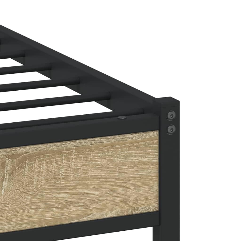 vidaXL Cadre de lit en métal sans Matelas chêne Sonoma 90x190 cm