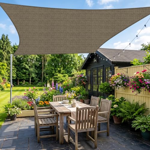 Image of KANAGAWA 19'X31' Sun Shade Sail Brown Curved Square Customizable