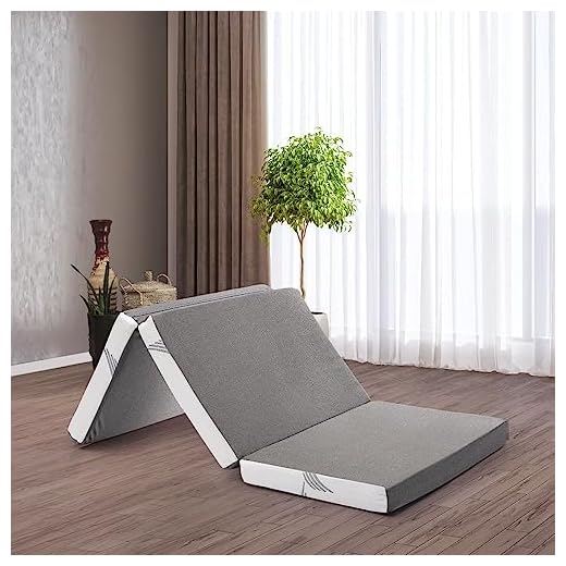 Wakefit Foam Mattress - Flexagon Trifold Pro Foldable Double Bed Mattress, 4-Inch With Removable Cover (72X48X4 Inches, Medium Firm, Gray) - 5 Years Warranty