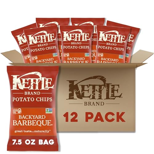 Image of Kettle Brand Backyard Barbeque Kettle Potato Chips, Gluten-Free, Non-GMO, 7.5 oz Bag (Pack of 12)