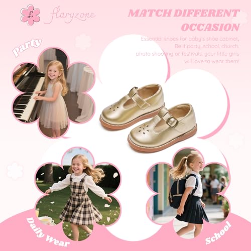 Image of Flaryzone Toddler Little Girl Mary Jane School Uniform Oxfords Flat Dress Shoes