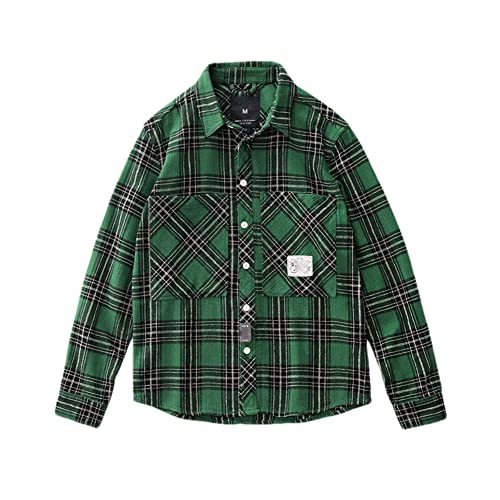 Chemise rétro en coton délavé de qualité supérieure Vsadsau manches longues