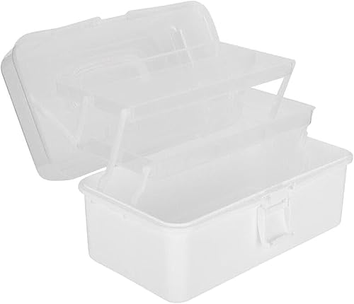 NVAZIOP Suministros de artesanía de tres capas de 13 pulgadas, accesorios para el cabello, organizador de costura de maquillaje, caja de aperitivos,