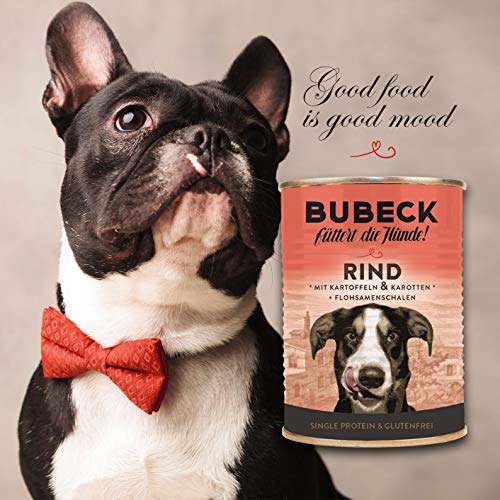 Nassfutter für Hunde | getreidefrei von Bubeck | Verschiedene Sorten (RInd, 800g)