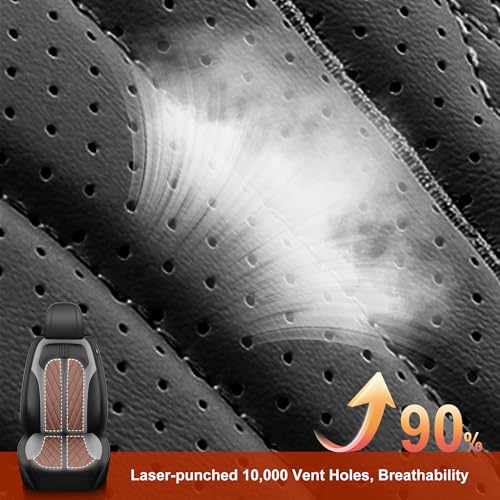 Image of TTX LIGHTING Seat Covers Fit for Subaru Outback 2007-2026 Seat Covers Full Set Car Seat Covers Faux Leather Breathable Waterproof Car Seat Protector (5 Seats, Black&Grey)