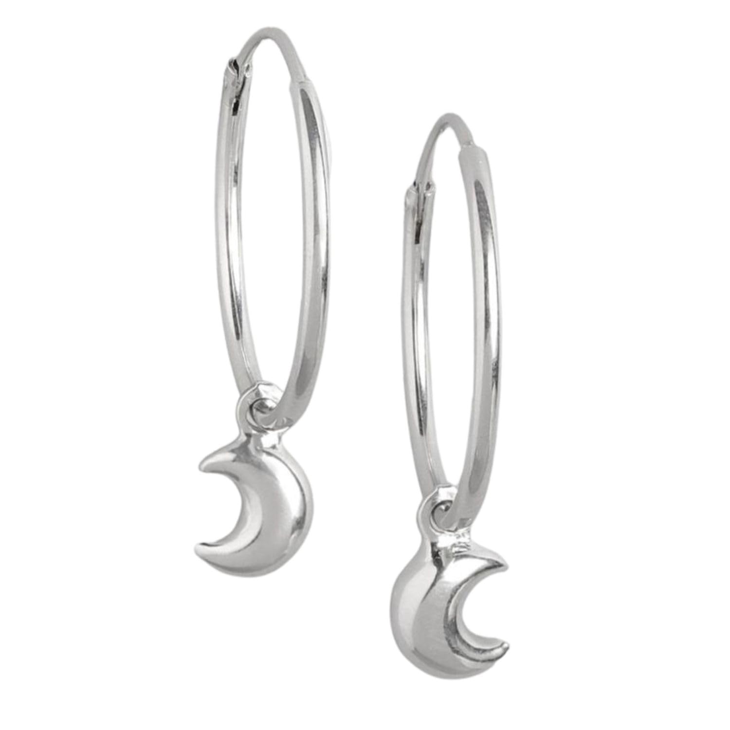ZAVYA 925 Sterling Silver Minimal Moon Silver Plating Hoop Earrings | | Gift for Women and Girls | With Certificate of Authenticity and 925 Hallmark (B0C7KVQY5F) Amazon Price History, Amazon Price Tracker