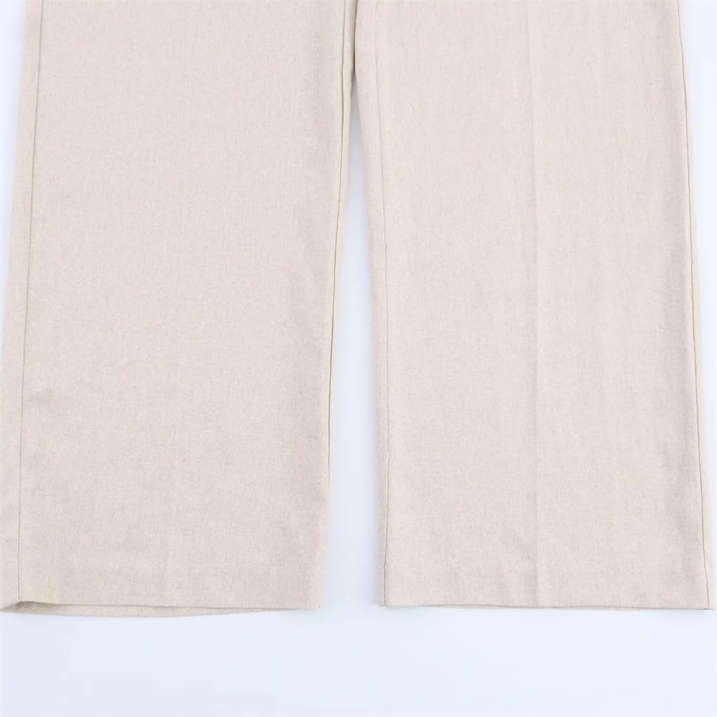 Women's High Waist Solid Color Drawstring Straight Pants