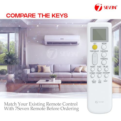 Image of 7SEVEN Compatible with O General AC Remote Control AR-RPA2E Model 252B Fit for Split & Window 1 | 1.5 | 2 Ton Air Conditioner Remote - Match Remote Keys Exactly to Replicate Genuine Remote Function