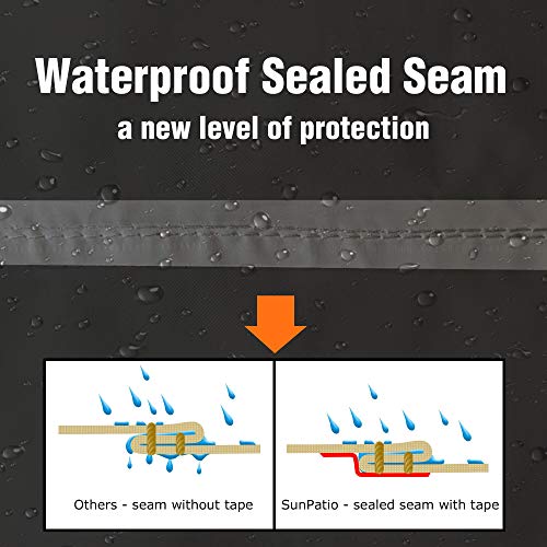 Sunpatio Outdoor Heavy Duty Waterproof Grill Cover Compatible For Smoke Hollow Pit Boss Gas/Charcoal Grill And More, Uv Resistant Barbecue 79 Inch Cover With Sealed Seam, All Weather Protection, Black #TOP6