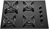 Cooktop 4 Bocas a Gás Dako Supreme com Queimador Tripla Chama e Mesa de Vidro Temperado Preto Bivolt