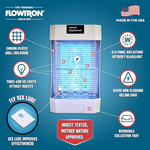 Image of Flowtron Indoor Bug Zapper, 120W UV, Shock Grid, 2000 Sq Ft, UL