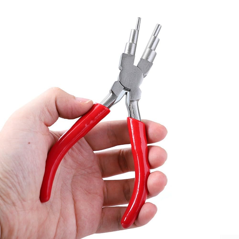 Set di pinze per gioielli, 8 taglierine rotonde a becco ad ago per fai da te, avvolgimento di fili, kit di riparazione per perline