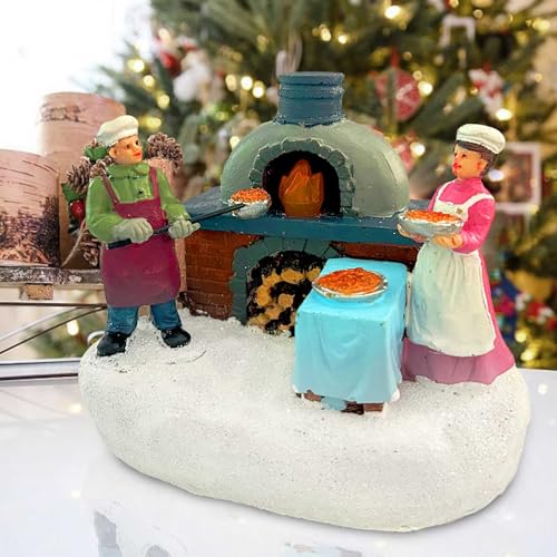 image for innodept12 Christmas Village Accessories Figurines Scene with LED Ligh