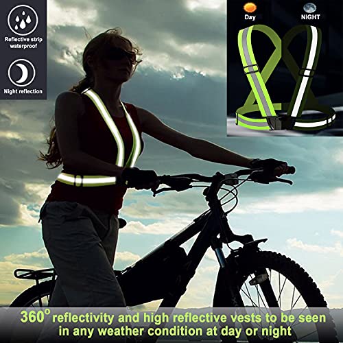 AUOON Reflective Running Vest,Safety Reflective Vest with Adjustable Strap for Running,Cycling, Motorcycle and Walking,Fits over Outdoor Clothing,Breathable Waterproof Lightweight (2 Pack)