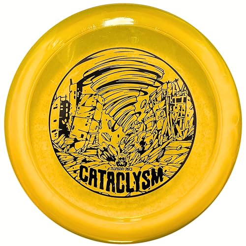 DOOMSDAY DISCS Cataclysm | Disc Golf High Performance Distance Driver | Tranlucent Durable Isolation Plastic (Yellow)