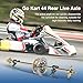 Go Kart 44 Rear Live Axle Assembly Kit Rear Axle Pillow blocks Sprocket Brake Disc Wheel Hubs Chain Brake Master Cylinder Caliper Replacement for Go Kart ATV Quad and Drift Trikes